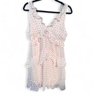 White and pink polka dot